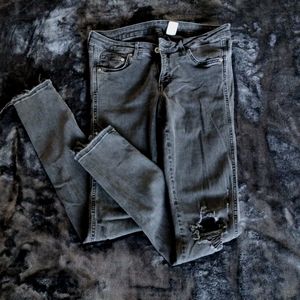 H&M charcoal super skinny low waist jeans